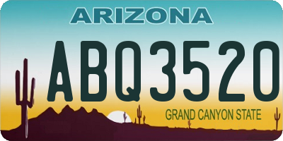 AZ license plate ABQ3520