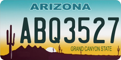 AZ license plate ABQ3527