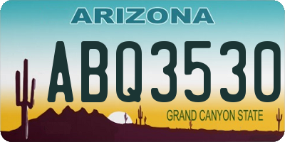 AZ license plate ABQ3530