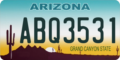 AZ license plate ABQ3531