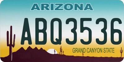 AZ license plate ABQ3536