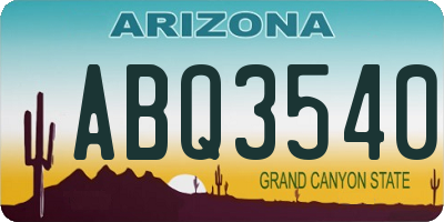 AZ license plate ABQ3540