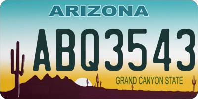 AZ license plate ABQ3543