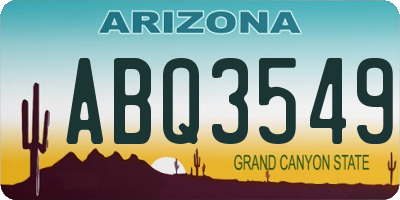 AZ license plate ABQ3549