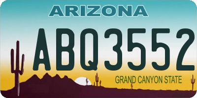 AZ license plate ABQ3552