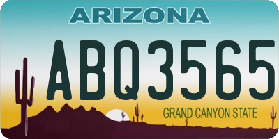 AZ license plate ABQ3565