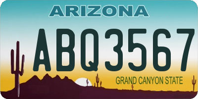 AZ license plate ABQ3567