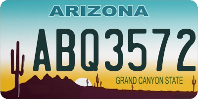 AZ license plate ABQ3572