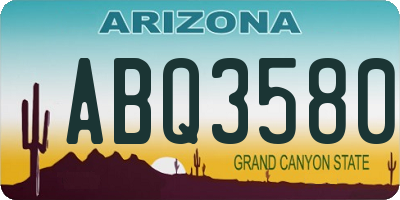 AZ license plate ABQ3580