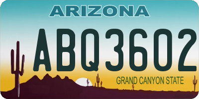 AZ license plate ABQ3602