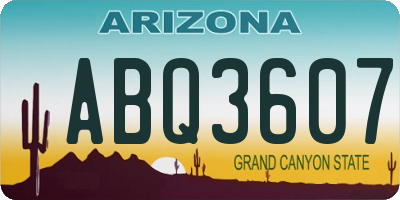 AZ license plate ABQ3607