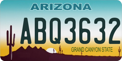 AZ license plate ABQ3632