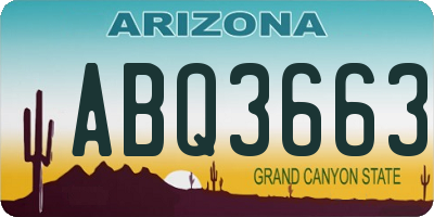 AZ license plate ABQ3663