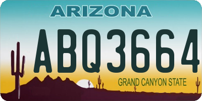 AZ license plate ABQ3664
