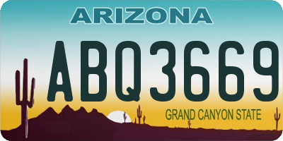 AZ license plate ABQ3669