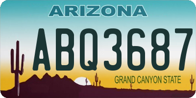 AZ license plate ABQ3687