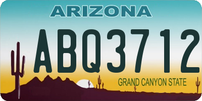 AZ license plate ABQ3712