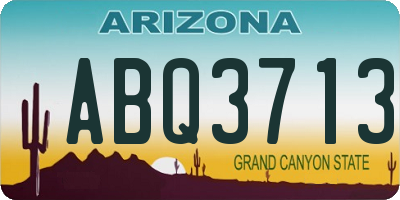 AZ license plate ABQ3713