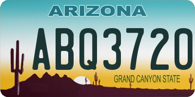 AZ license plate ABQ3720