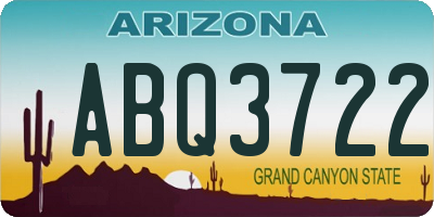 AZ license plate ABQ3722