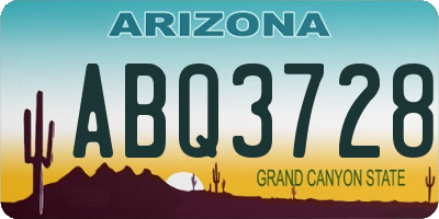AZ license plate ABQ3728