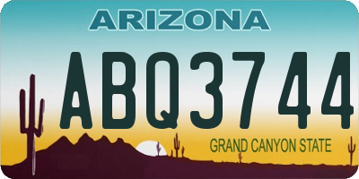 AZ license plate ABQ3744