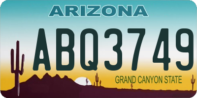 AZ license plate ABQ3749