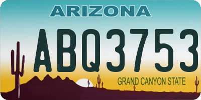 AZ license plate ABQ3753