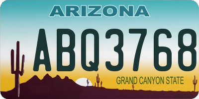 AZ license plate ABQ3768