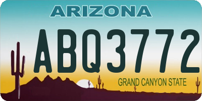 AZ license plate ABQ3772
