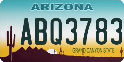 AZ license plate ABQ3783