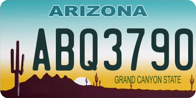 AZ license plate ABQ3790