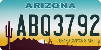 AZ license plate ABQ3792
