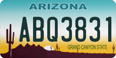 AZ license plate ABQ3831