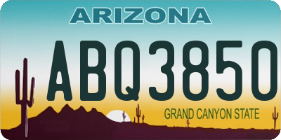 AZ license plate ABQ3850