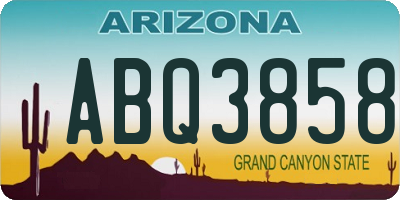 AZ license plate ABQ3858