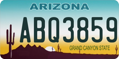AZ license plate ABQ3859