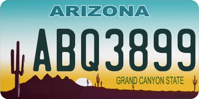 AZ license plate ABQ3899