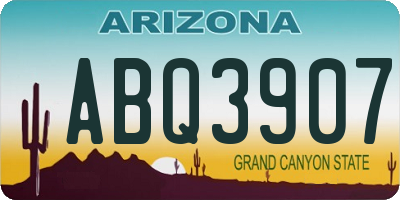 AZ license plate ABQ3907