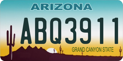 AZ license plate ABQ3911