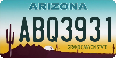 AZ license plate ABQ3931