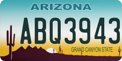 AZ license plate ABQ3943