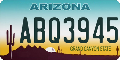 AZ license plate ABQ3945
