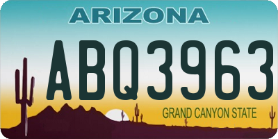 AZ license plate ABQ3963
