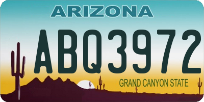AZ license plate ABQ3972