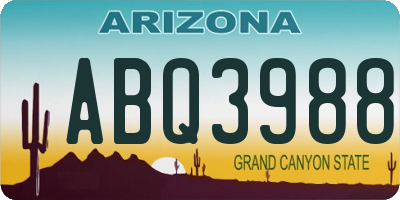 AZ license plate ABQ3988