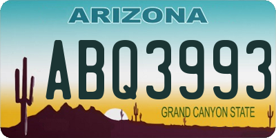 AZ license plate ABQ3993