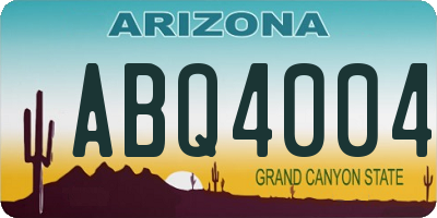 AZ license plate ABQ4004