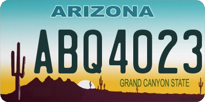 AZ license plate ABQ4023