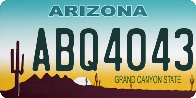 AZ license plate ABQ4043